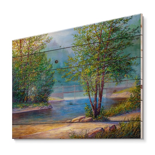 Designart - Green Trees By The Riverside